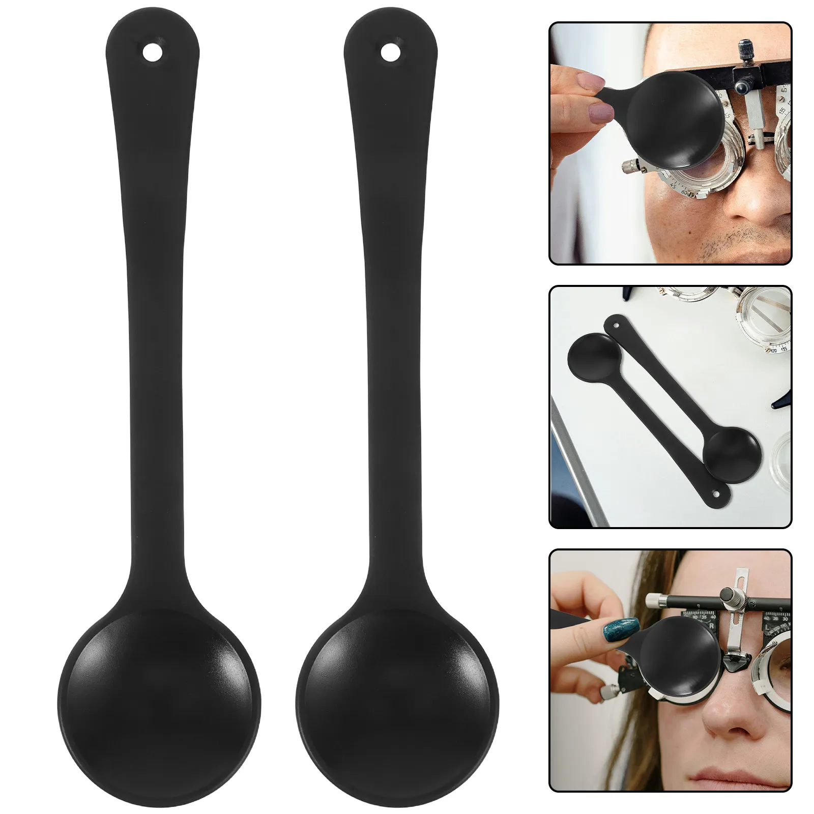 2Pcs Plastic Eye Occluder Lightweight Comfortable Handheld Tool for Vision Testing Accurate Eyesight Exam Equipment