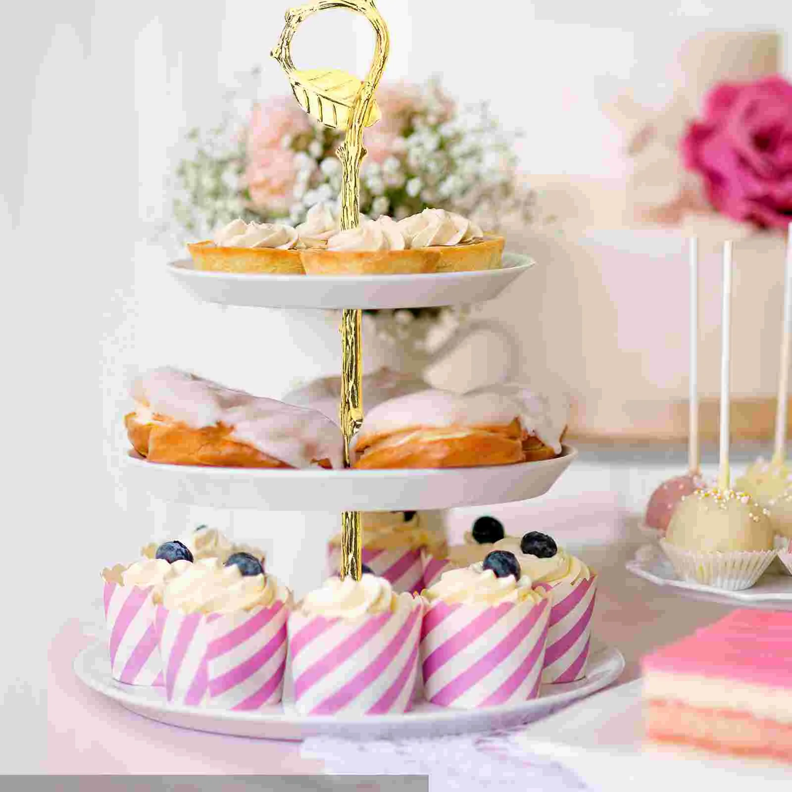 Supporto per ciotola di frutta Decorazione per torta Vassoio a più livelli Hardware per raccordi per piatti Tre torte per bambini in lega di zinco 3