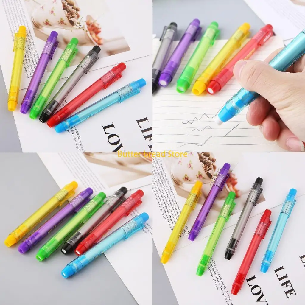 

W89C Creative Press Type Pen Eraser Writing Drawing Pencil Erase Student