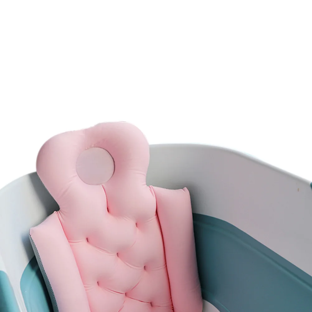 

AntiSlip Mesh Pad Bathtub Pillow Inflatable Chair Pink Safety Blowup Seat Portable Spa Cushion Bath Tub Pillows Neck Back