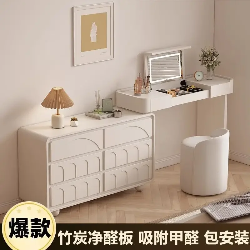 Clamshell dresser, bedroom cream style influencer makeup table, simple modern multifunctional dressing table