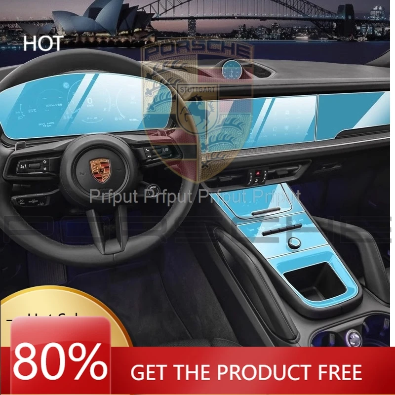 

Porsche Car Sticker TPU Screen Protector for Porsche Cayenne 2024 2025 Car infotainment Navigation LCD Instrument Auto Interior
