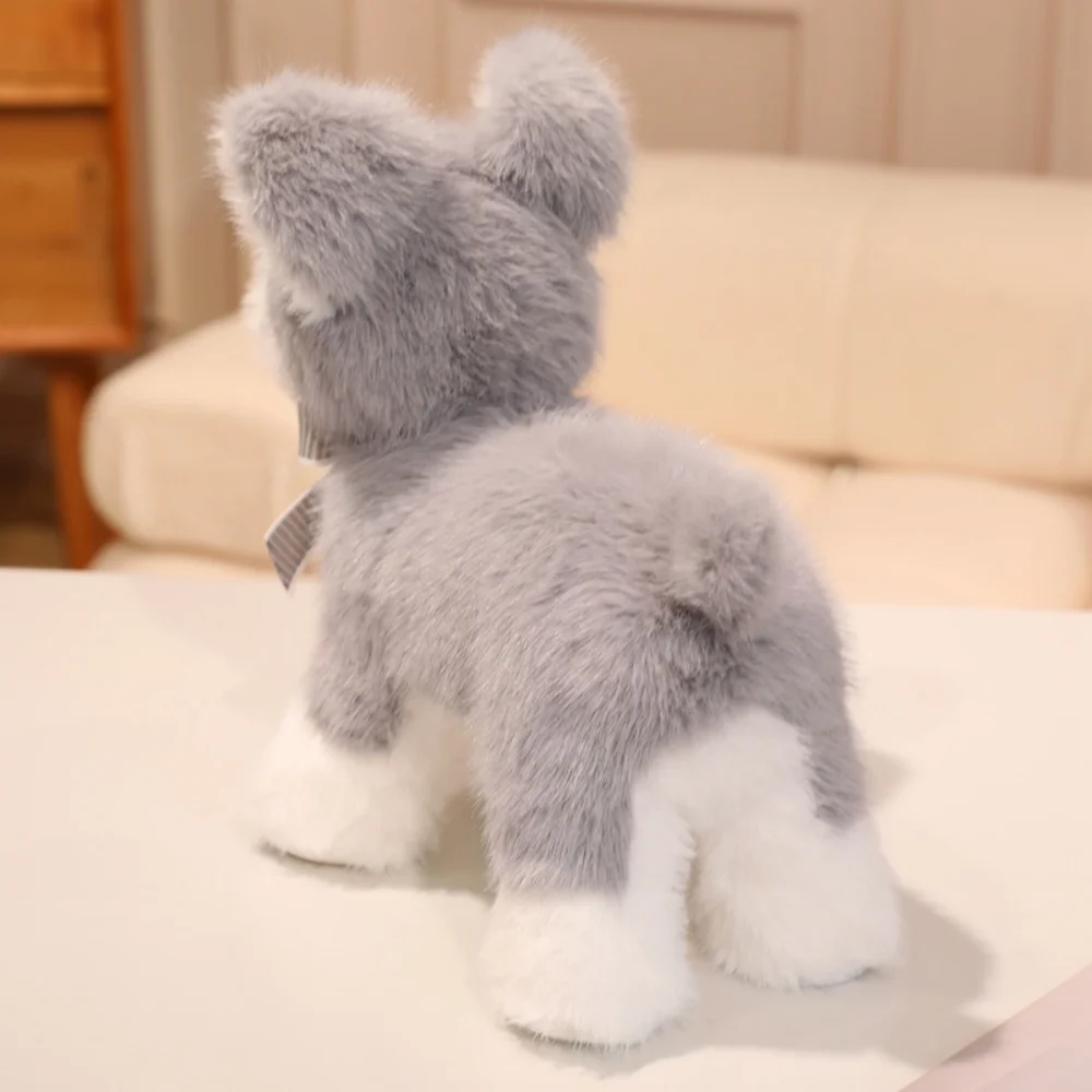 Juguete de peluche de perro Schnauzer realista, lindo pelo largo, Schnauze, Animal suave, muñecos para cachorros, accesorios para fotos, decoración de habitación, bonito regalo