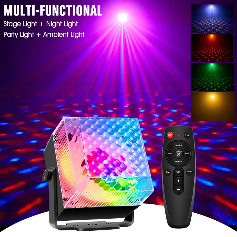 New Multifunctional LED Party Light Voice Control Home Night Light KTV Stage Disco Light Projector For Holiday Party Wedding Bar