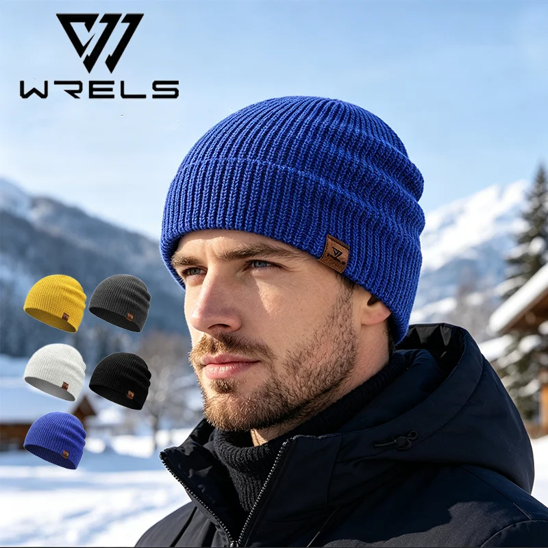 WRELS Winter Knitted Beanie Hats Warm Night Running Reflective Hat Unisex Windproof Ear Protection Cycling Hiking Ski Cap