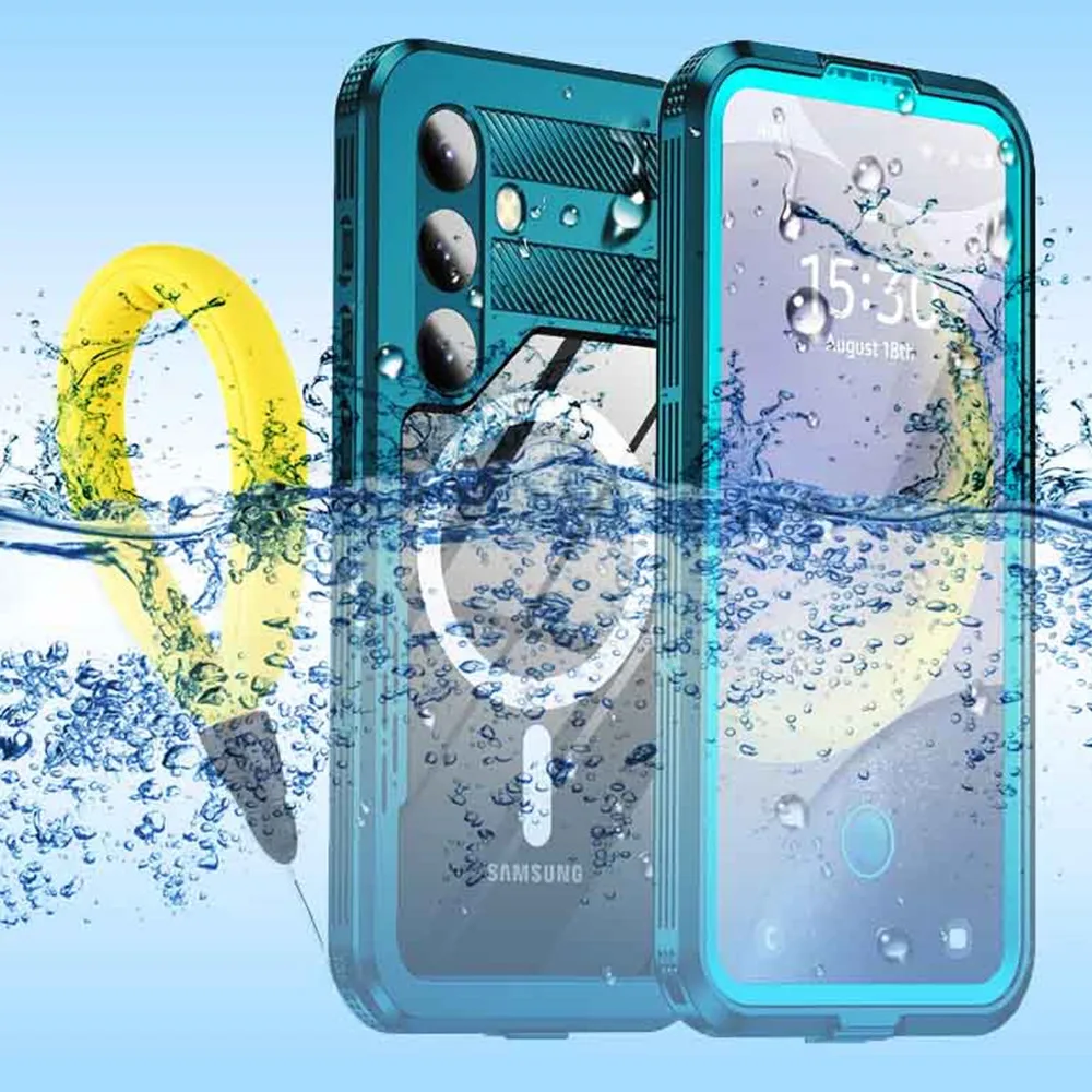 

For Samsung S25edge Waterproof Phone Case for Samsung Galaxy S25 S24 Ultra Plus Diving Swimming Cover with Magsafe Charge Coque