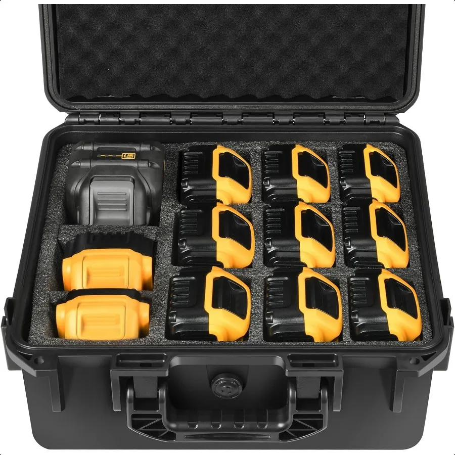 Mallette de rangement pour batterie et chargeur, boîte à outils électriques étanche, sac de rangement avec mousse adaptée personnalisable pour Milwaukee Makita Ba