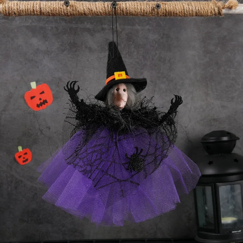 Baru Halloween Baru Jala Gantung Bar Labu Penyihir Hantu Menggantung Tata Letak Pemandangan Trik Menggantung
