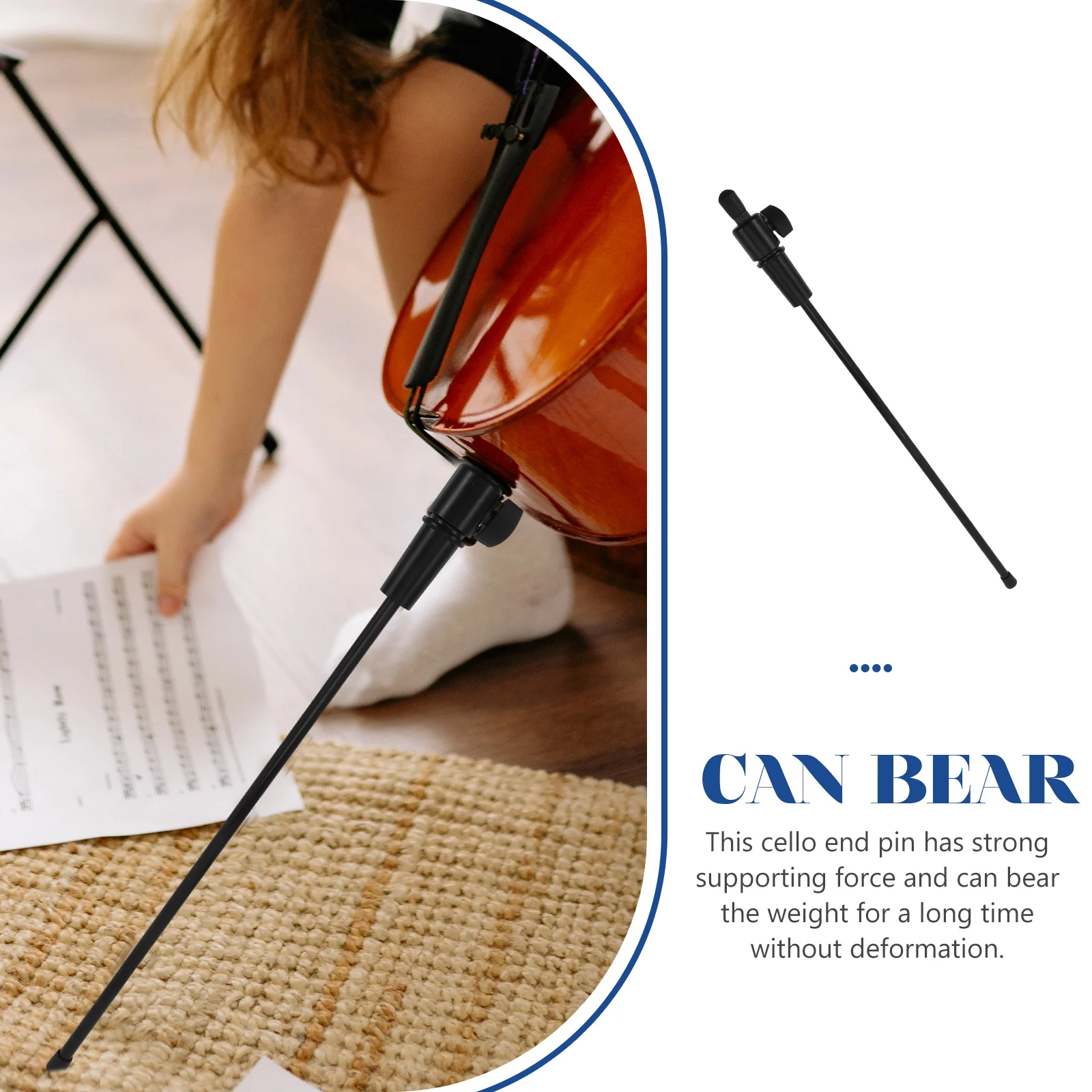 

Instruments Cello Tail Post Support Carbon Fiber Rod Base Non-slip Musical Accessory