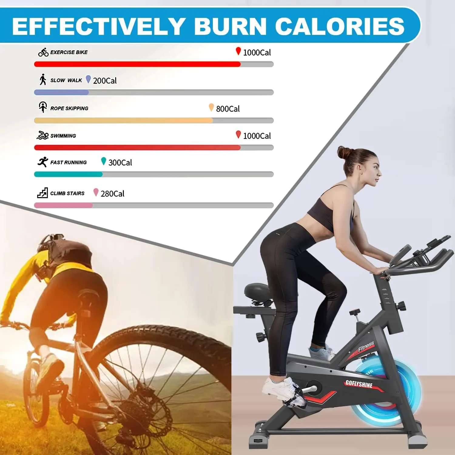 Cyclette stazionarie, bici da ciclismo Indoor per palestra Cardio domestica, bici da allenamento con coprisella, supporto per pad e Monitor LCD, Silen