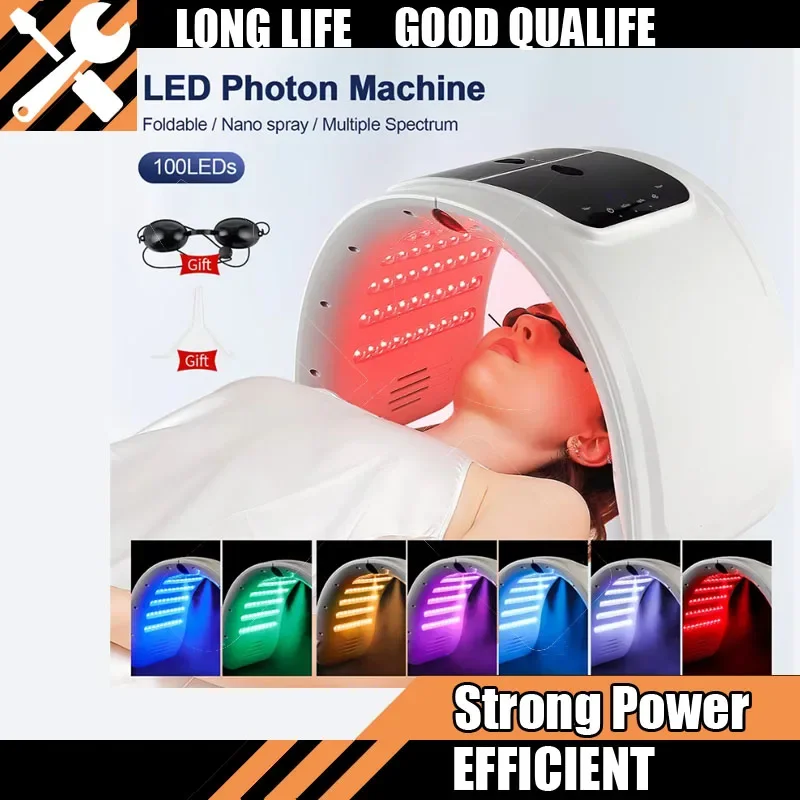 LED 7-kleuren fotonmachine met nano-spray Huid Hydraterend gezichts- en lichaamsmasker Salon SPA Thuisgebruik Huidverjonging Acne Huidverzorging