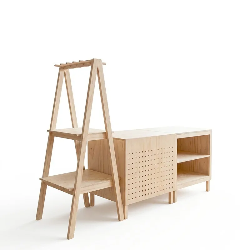 Store Log Display Combination Rack A-Type Display Rack Hole Board Display Cabinet Art Showroom Market Shelf