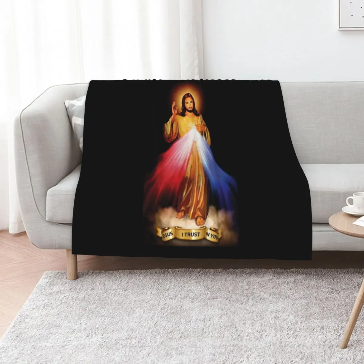 Jesus I trust in You, Saint Faustina, Divine Mercy Throw Blanket Luxury Brand Nap For Baby Picnic Blankets