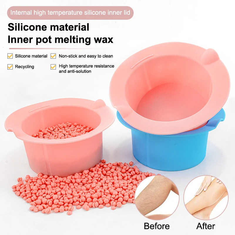 

Wax Warmer Replacement Pot Heat-resisting Silicone Bowls Non-Stick Pan Liner Easy Clean Hair Removal Melting Waxing Bowls