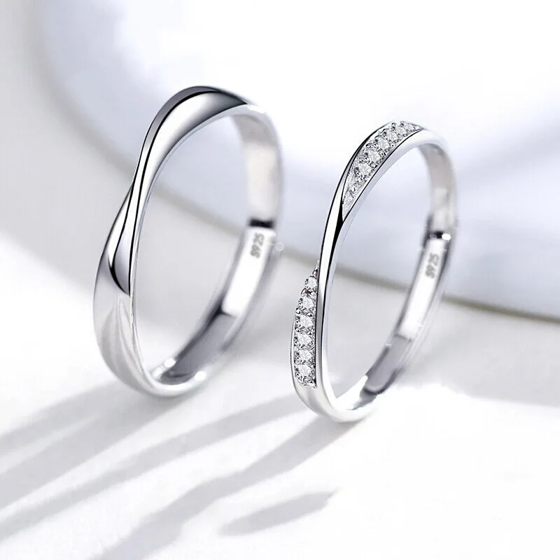New Mobius Couple Rings For Women Men Simple Black White Adjustable Simple Ring Fashion Wedding Birthday Proposal Gifts