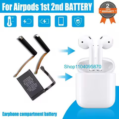 High Quality Battery For Airpods 1st 2nd A1604 A1523 A1722 A2032 A2031 Air Pods 1 Air Pods 2 Replaceable Battery GOKY93mWhA1604
