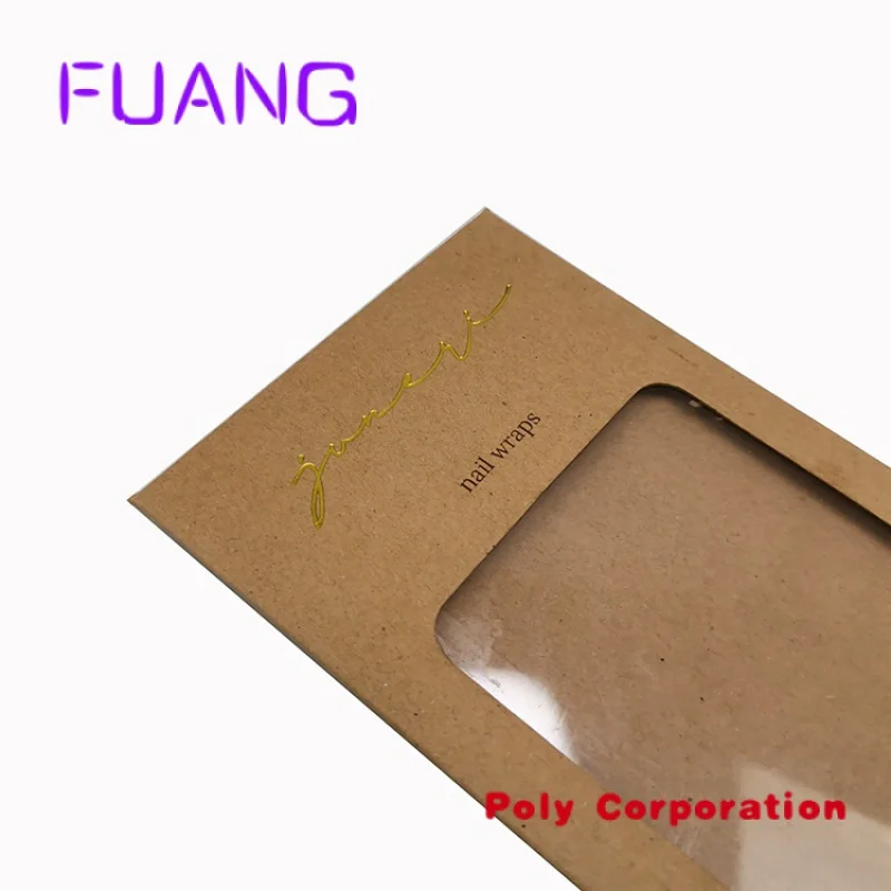Custom  Custom Gold Logo Thank You Card Packaging Kraft Paper Envelopes With Window