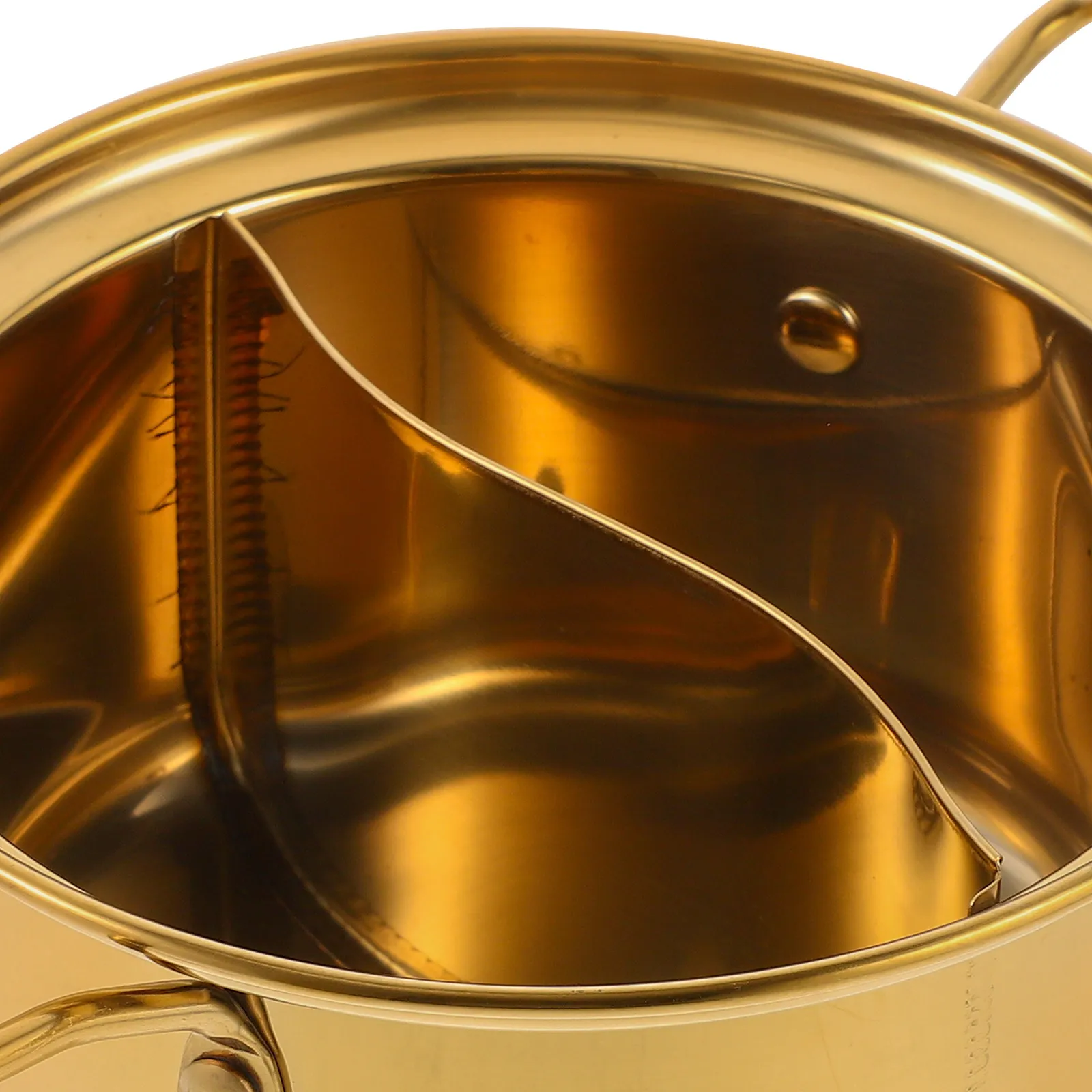 Stainless Steel Golden Small Hotpot Pot Multi-Functional Soup Cooking Pot for Ramen Noodles Shabu Stew Milk Stock Kitchen Use