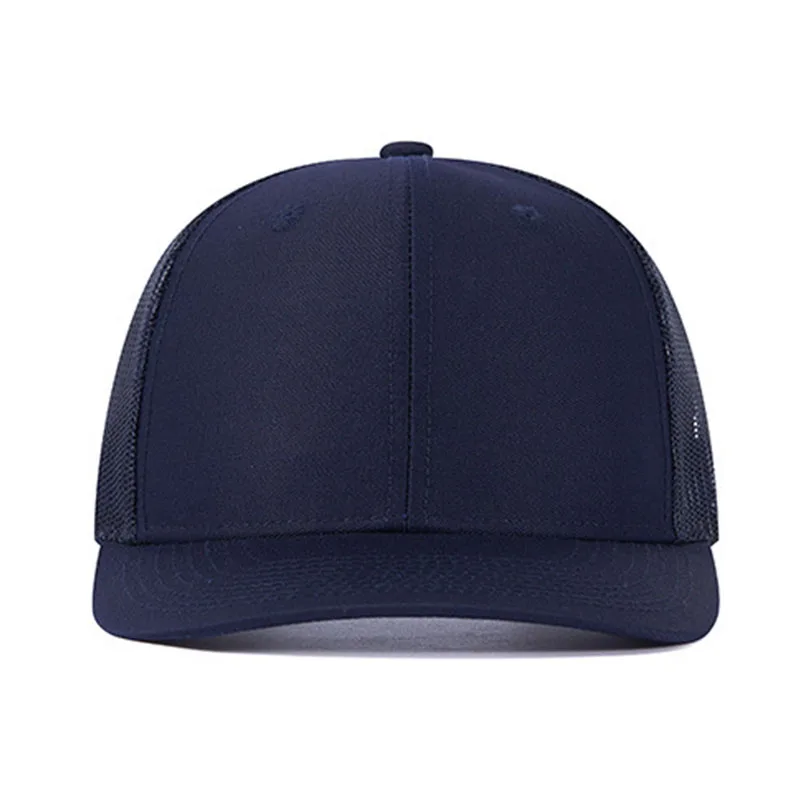 PANGKB العلامة التجارية فارغة الأزرق الداكن قبعة عالية الجودة الصلبة الأسود شبكة تنفس snapback قبعة الكبار الرياضة في الهواء الطلق شاطئ سائق الشاحنة قبعة