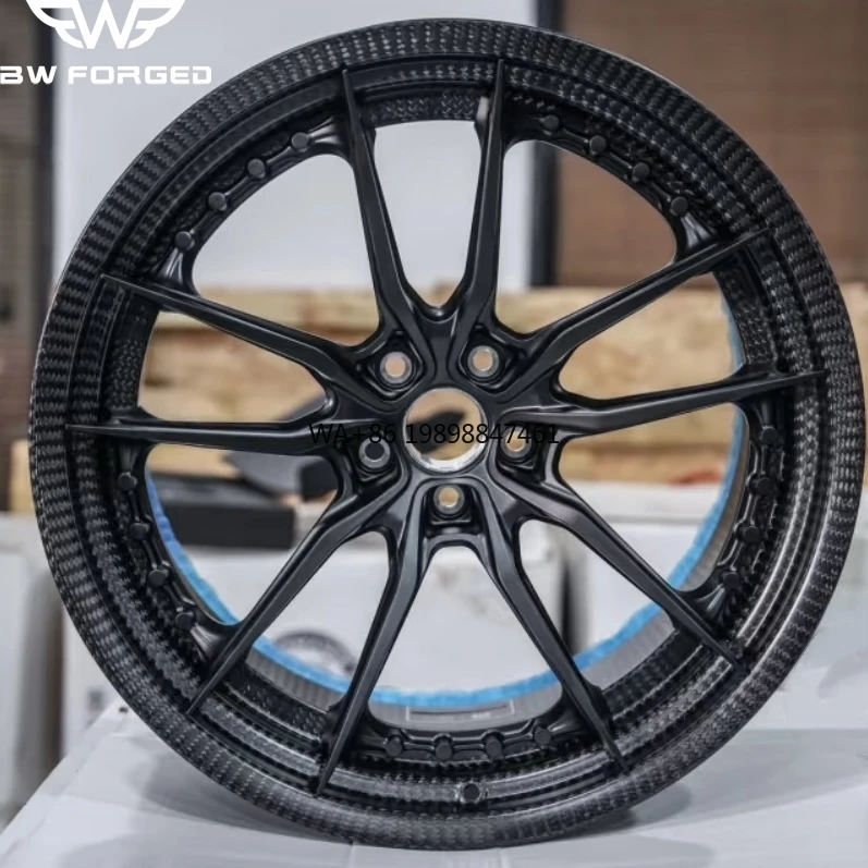 

Black Carbon Fiber 5x114 19inch Wheels Forged 5x114.3 Concave Passenger Car Wheels 5x112 for Mclaren Wheels