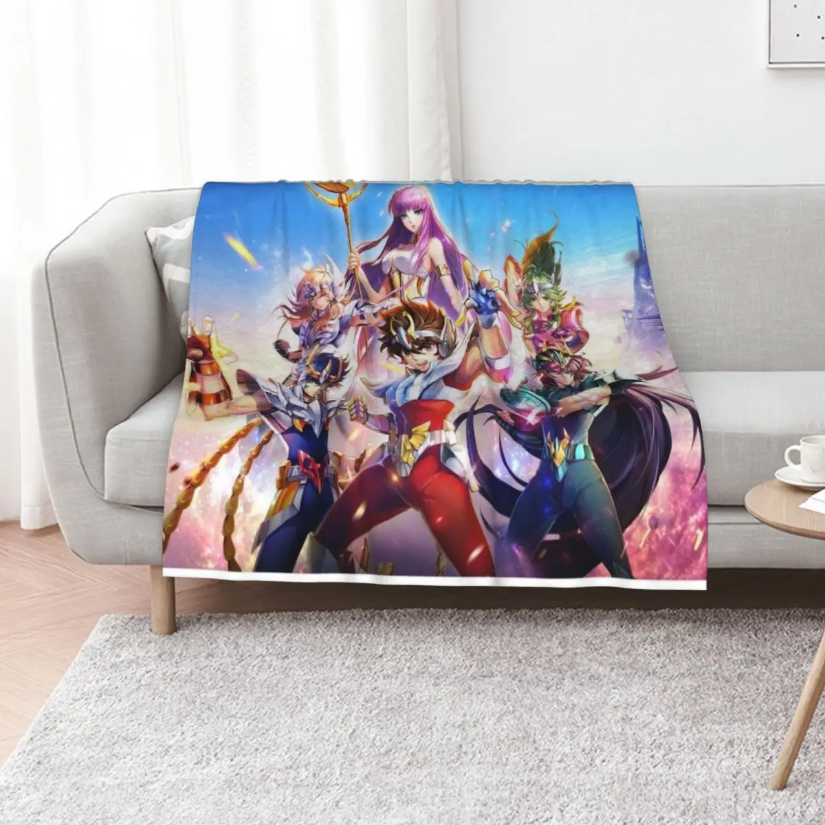 Saint Seiya Knights of the Zodiac Throw Blanket For Decorative Sofa Soft Beds Hairys Camping Fashion Sofas Soft Blankets