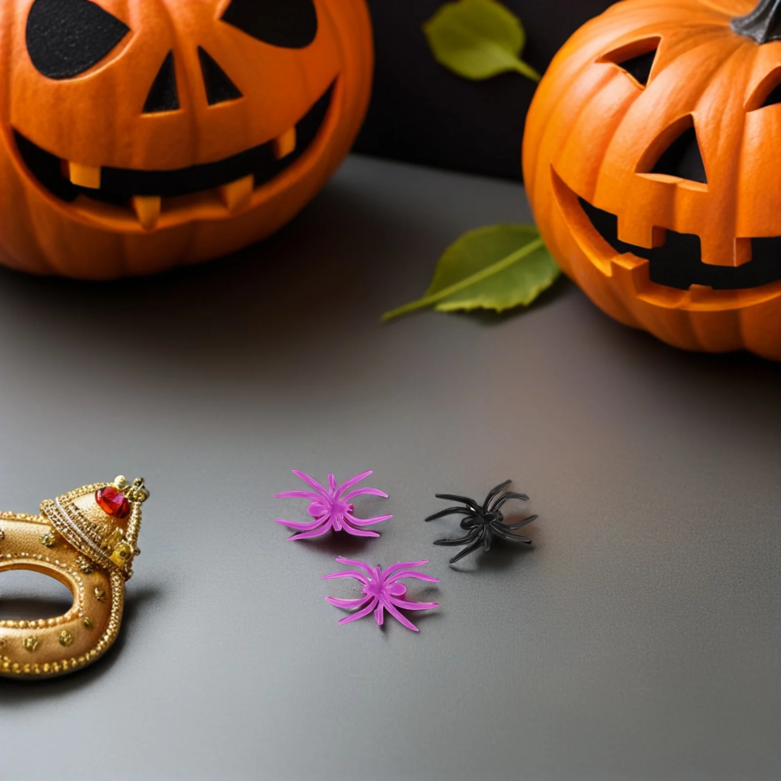 120 Stück Spinnen-Kostüm-Zubehör, Spukhaus-Requisiten, Kinder-Partygeschenke, Esstisch, gruseliges Spielzeug