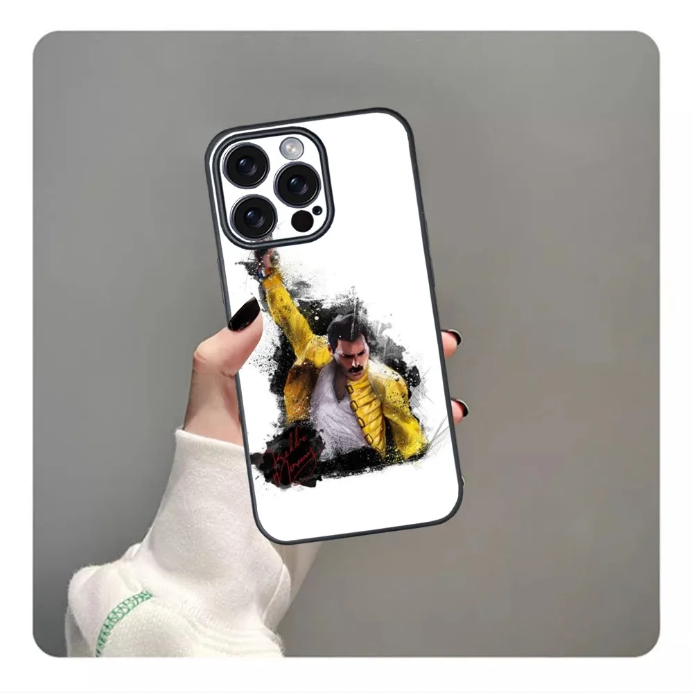 Queen-Queen F-Freddie M-Mercury Phone Case For iPhone 16 15 14 13 12 11 PRO MAX PLUS Mini TPU Soft to Skin-friendly case