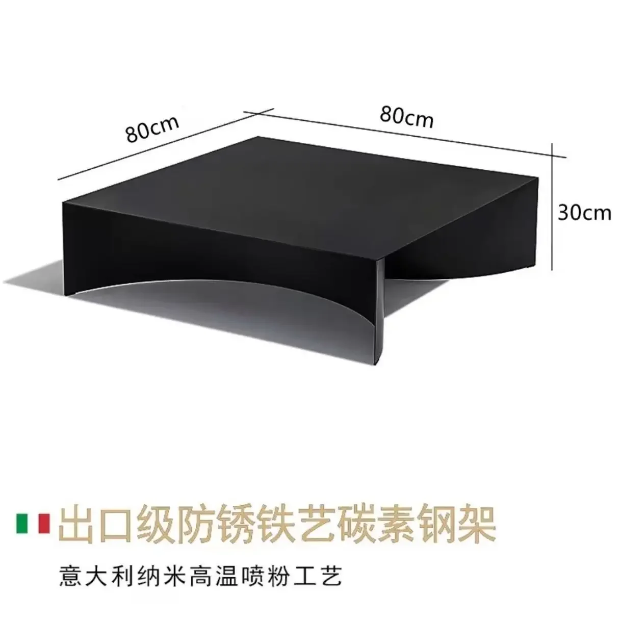 طاولة قهوة إيطالية بسيطة بتصميم مستطيل أسود، مجموعة أريكة غرفة المعيشة، شقة إبداعية بسيطة الحجم