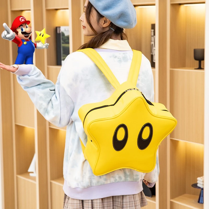 Super Marios Bros Lumalee PU Leather Kawaii Backpacks Lucky Star Cosplay Mini Backpacks Student Schoolbag Women\'s Travel Bags