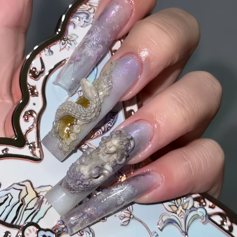 Silikon-Nagelkunstform Medusa 3D Schlangenkopf Fotorahmen Nageldekoration DIY Künstlerische Kreativität Retro-Stil Nagelkunstform – Detail 3