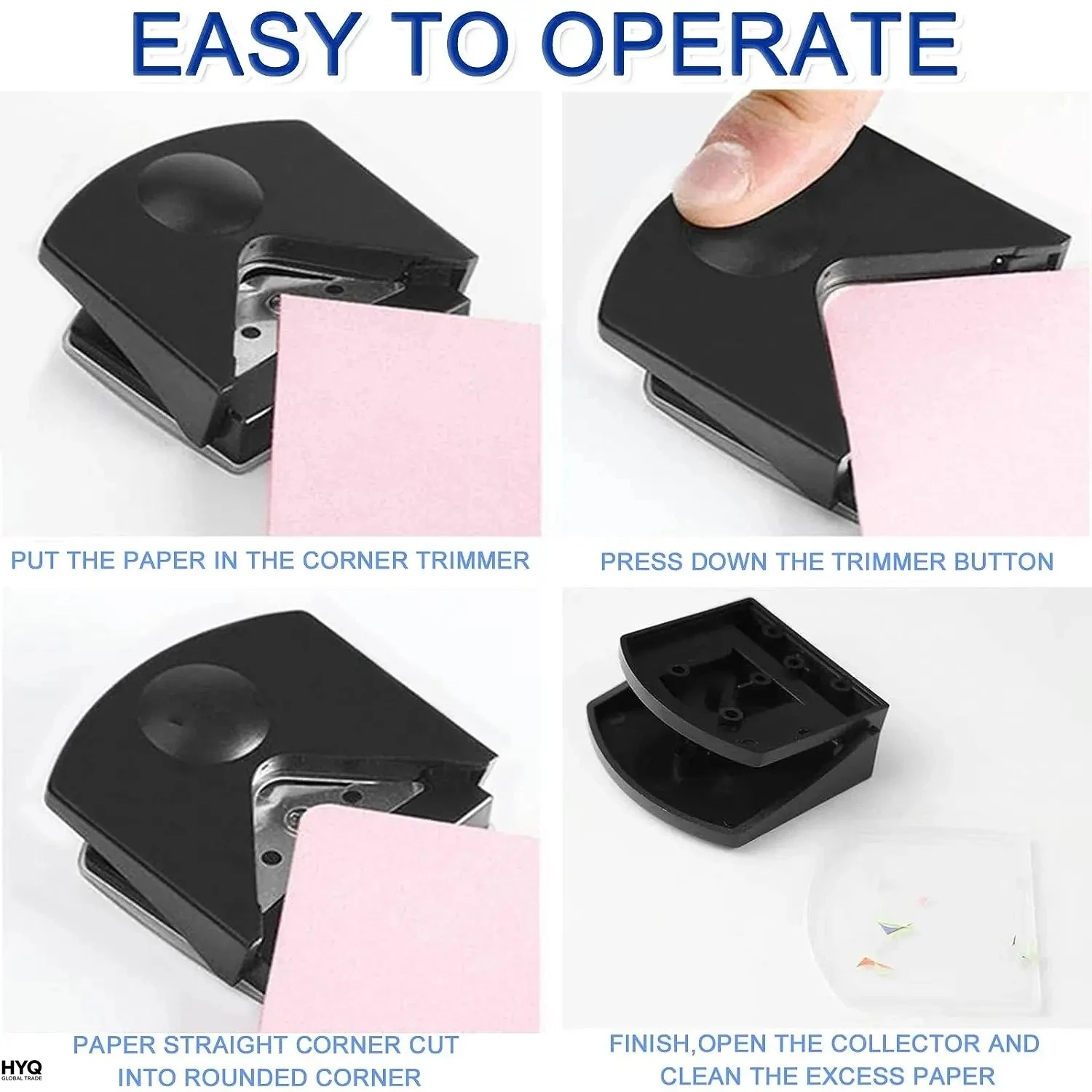 

4mm Radius Corner Rounder Punch Paper Corner Rounder Paper Hole Cutter for Photo Paper,Black