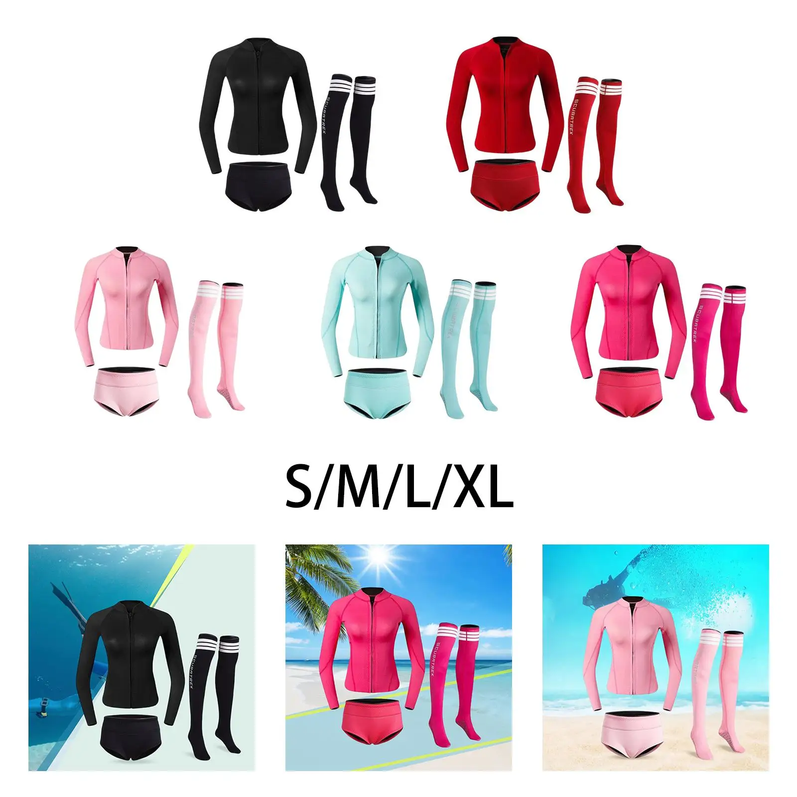 2mm Neopreen Vrouwen Wetsuit Duikpak Ritssluiting Warm Houden Zon Bescherming
