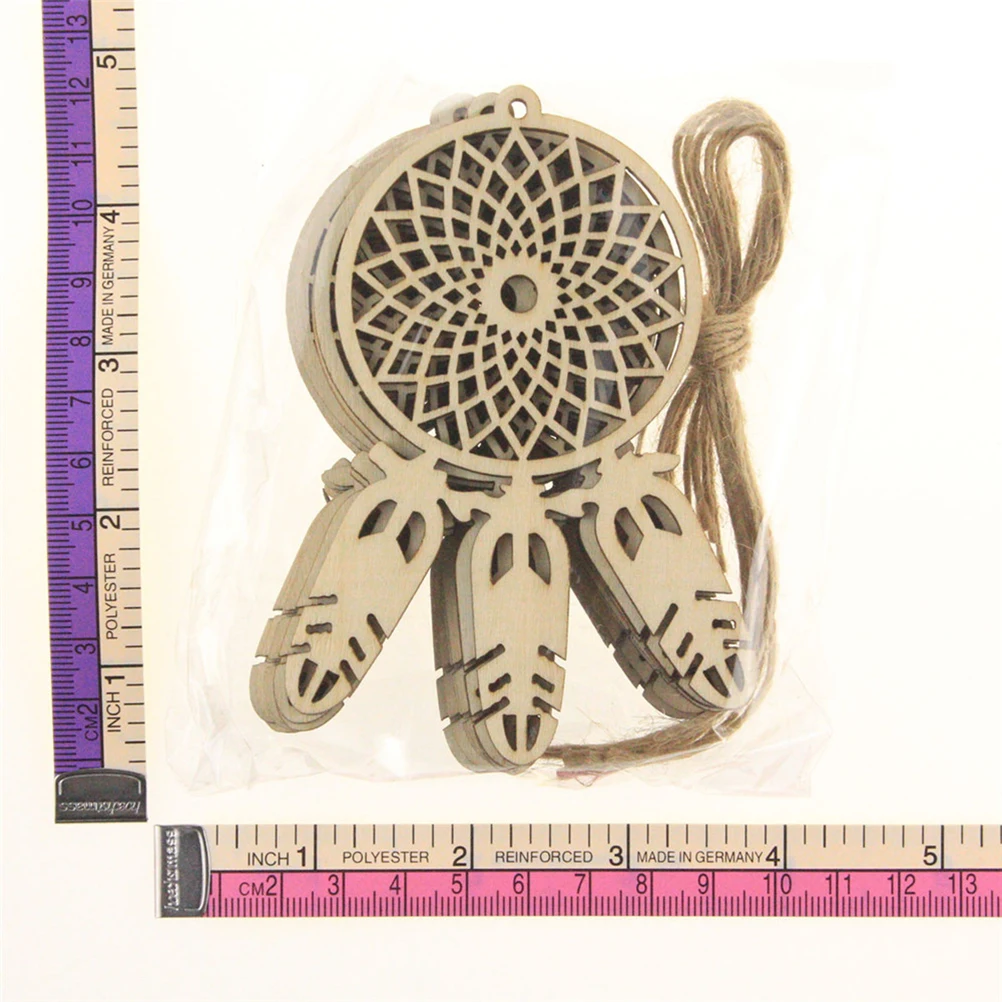 

20Pcs Catch Dream Net DIY Home Decoration Pendant Beige Wooden Accessories Creative Lightweight Wall Ornament for Porch Party