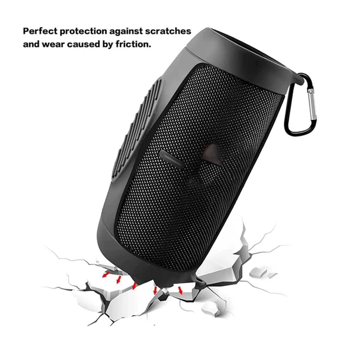 غطاء حماية لك لمكبر صوت بلوتوث JBL Charge 5، واقي للحمل أثناء السفر مع حزام كتف وحلقة تسلق باللون الأسود