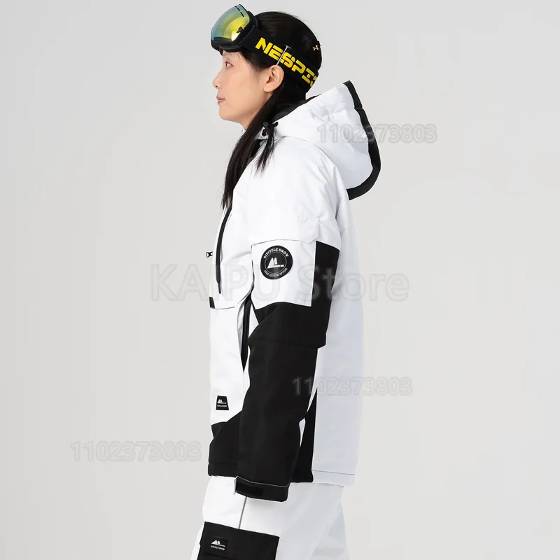 بدلة تزلج متباينة مقاومة للرياح ومقاومة للماء ودافئة ومسامية للزوجين سترة تزلج واحدة مزدوجة للثلج للرجال