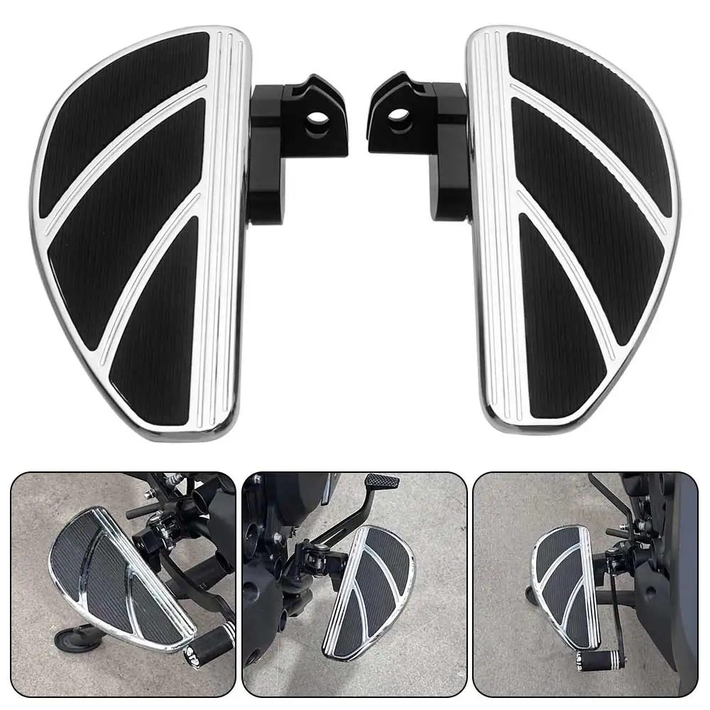 Motorcycle Driver Front Floorboards Footrest Foot Pegs Pedals Chrome For Kawasaki Eliminator 500 2024-Later  Accessories
