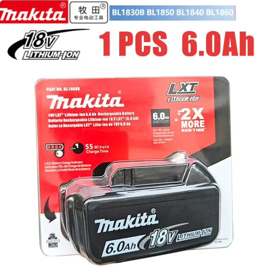 

FAST DELIVERYMakita-100% Original Power Tool Battery 6.0Ah 18V BL1830 BL1850 BL1840 BL1860 Replaceable LED Li-ion Battery