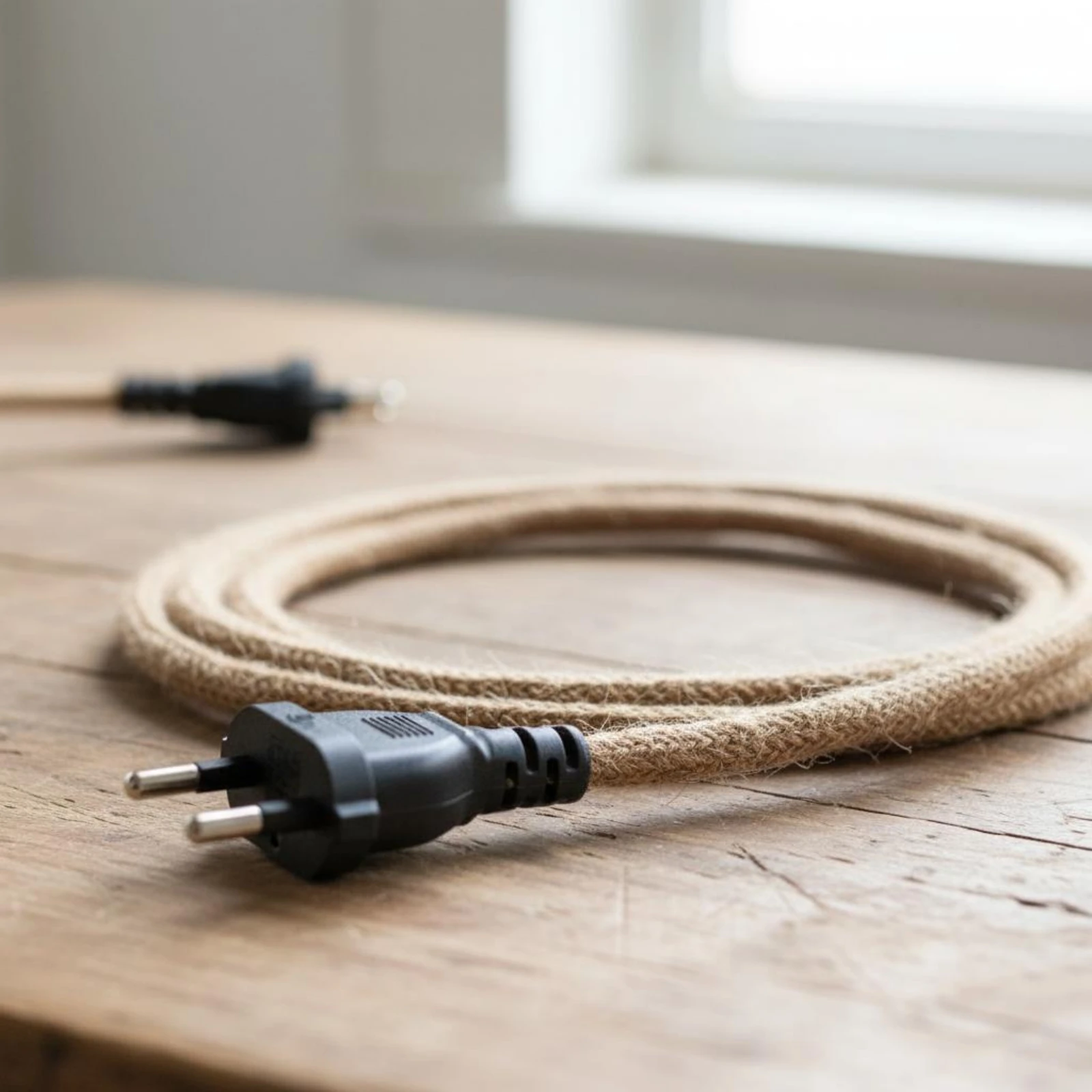 

Europlug Power Cord Woven Braided Lamp Cord Mains Cable Rustic