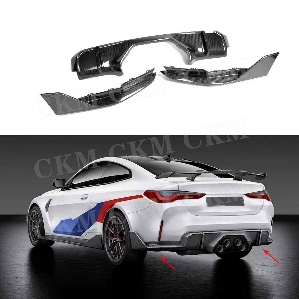 

Dry Carbon Rear Diffuser Lip Spoiler Splitters for BMW G82 G83 M4 2021 UP M Style Car Bumper Guard Body Kits Accessories