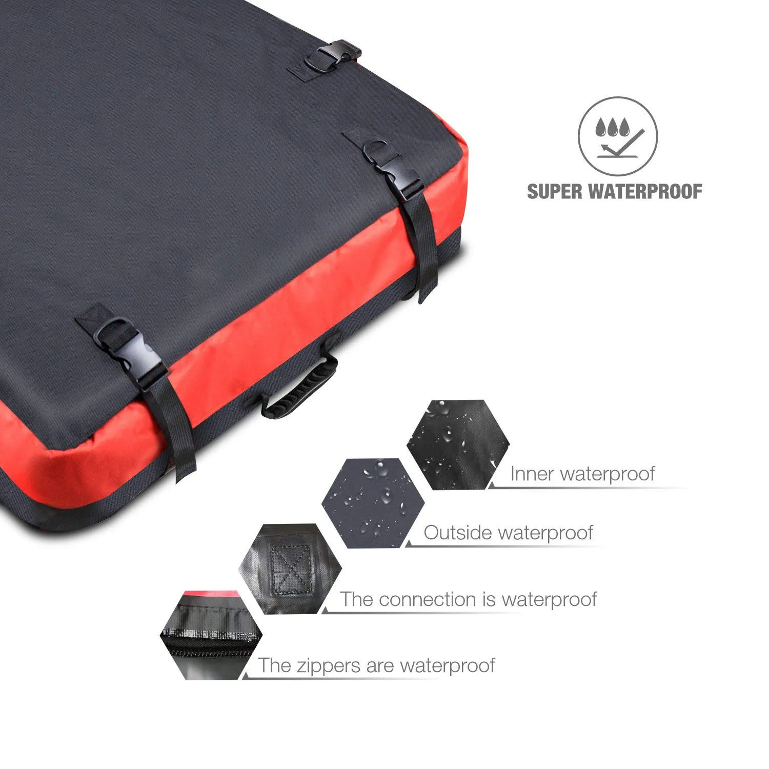 Roof luggage bag waterproof off-road vehicle roof travel storage bag storage bag Height 22 * Length 110 * Width 85 centimeters