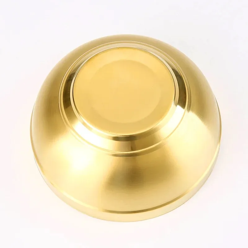 Bowls Kitchen Soup Noodle Rice 11.5cm Stainless Steel Thickened Double Layer Thermal Insulation Gold Fruit Plate