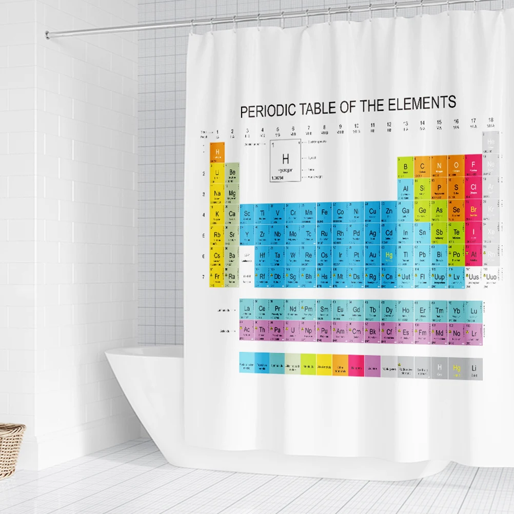 

Shower Shower Curtain Periodic Table Periodic Table Polyester Waterproof Opaque Bathtub Waterproof Curtain Curtains