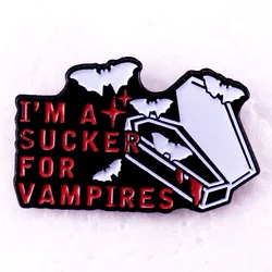 I'm A Sucker for Vampires Enamel Pin Funny Halloween Badge Brooch Jewelry