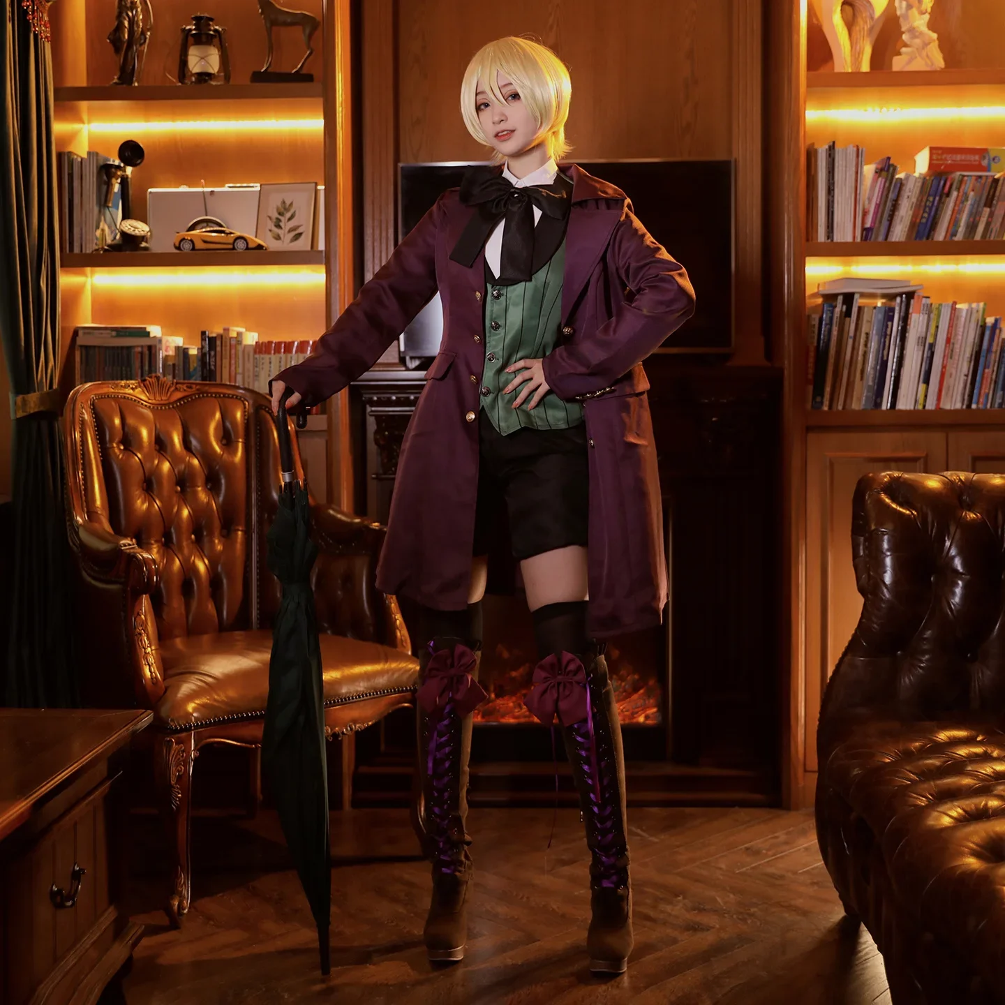 

Alois Trancy Cosplay Costumes suits Anime Black Butler kuroshitsuji Ciel Phantomhive Uniform Dress Cosplay Halloween Costumes