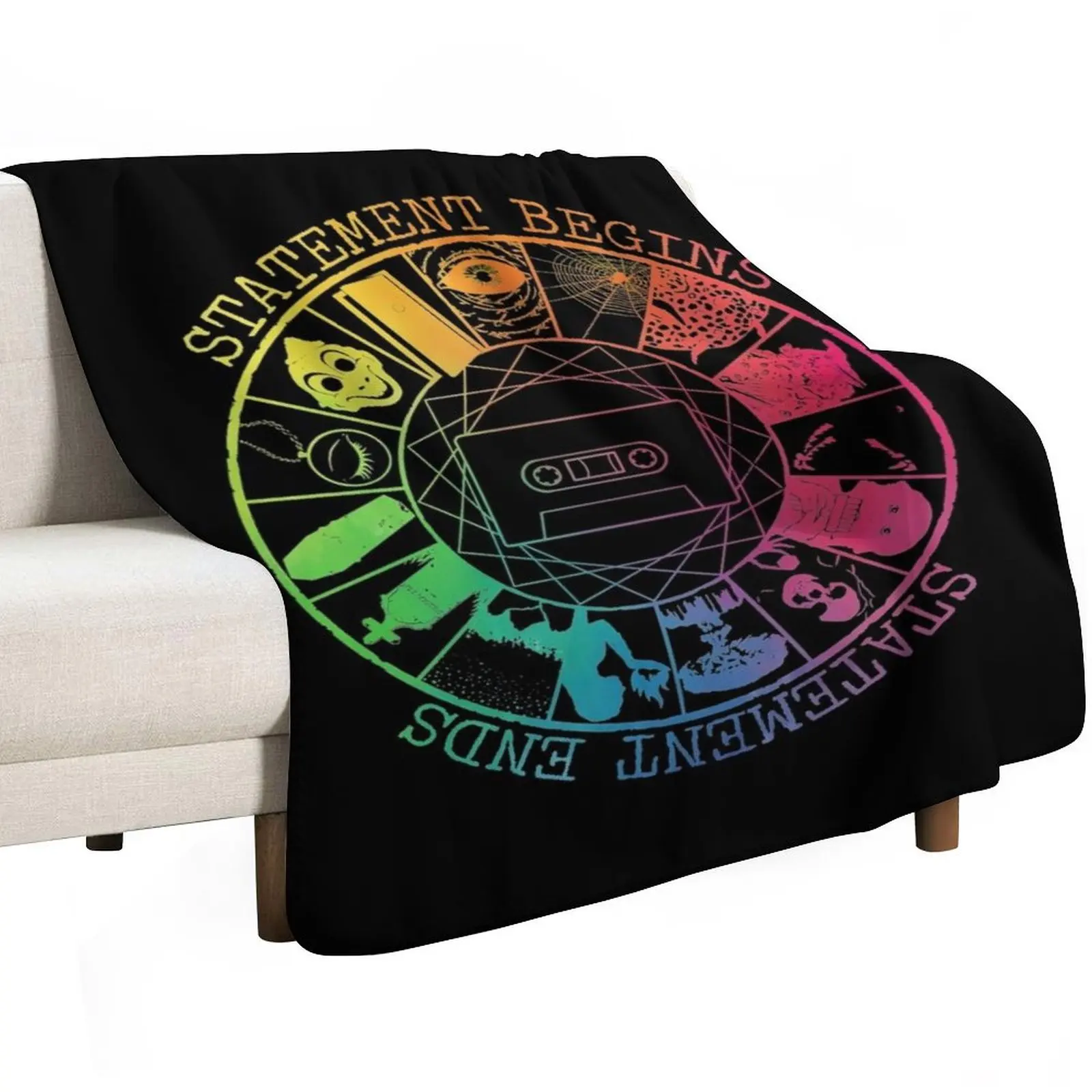 STATEMENT BEGINS OR STATEMENT ENDS RAINBOW COLOR Throw Blanket Comforter Shaggy Soft Beds bed plaid Blankets