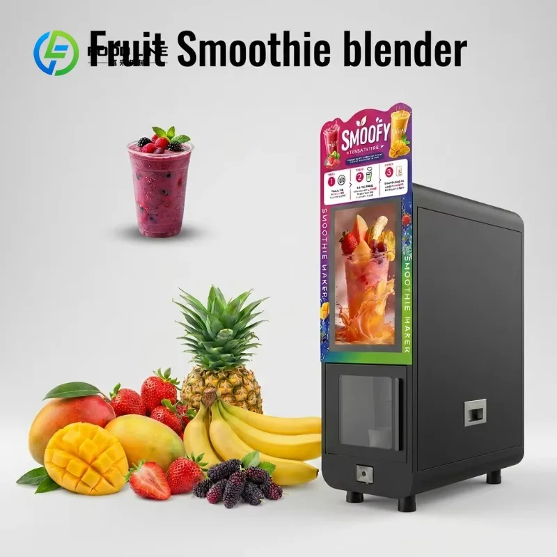 Customized Auto Credit Card Coin QR Smoothie Vending Machine Single Cup Blender Slush Commercial Intelligent Milkshake Machine