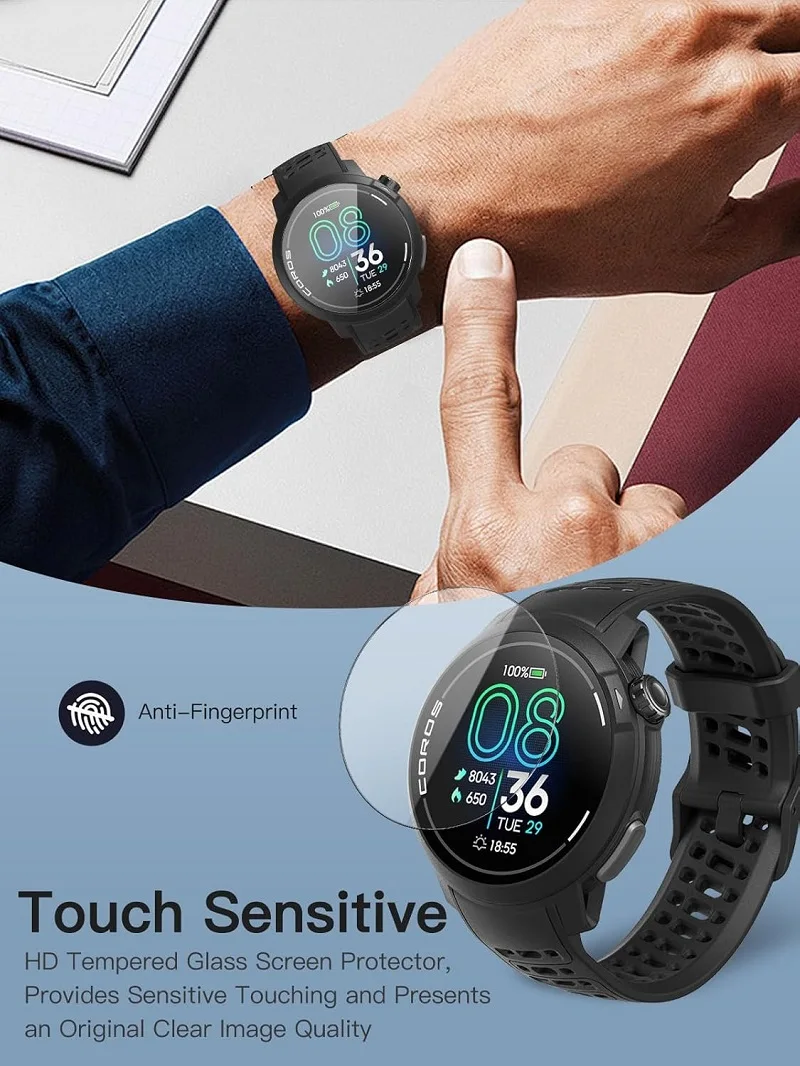 5PCS Screen Protector for Coros Pace Pro Smart Watch HD Clear Tempered Glass Anti-Scratch Protective Film