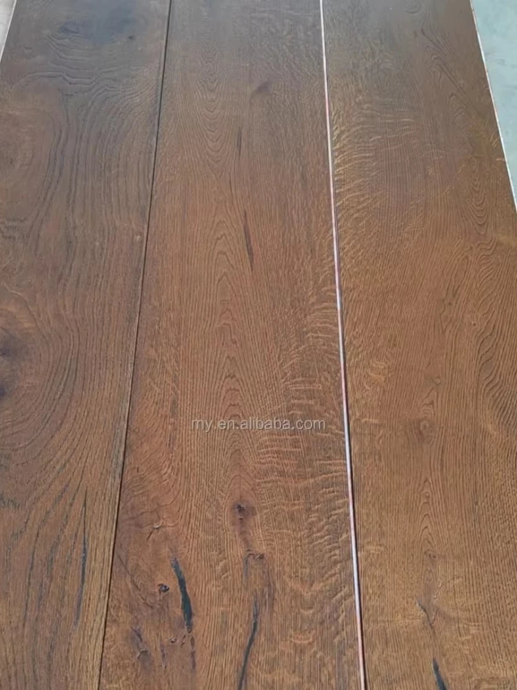 نسخة مخصصة من أرضية هندسية من خشب البلوط الأبيض أرضية خشبية صلبة متعددة الطبقات تصميم حديث مصقول #2