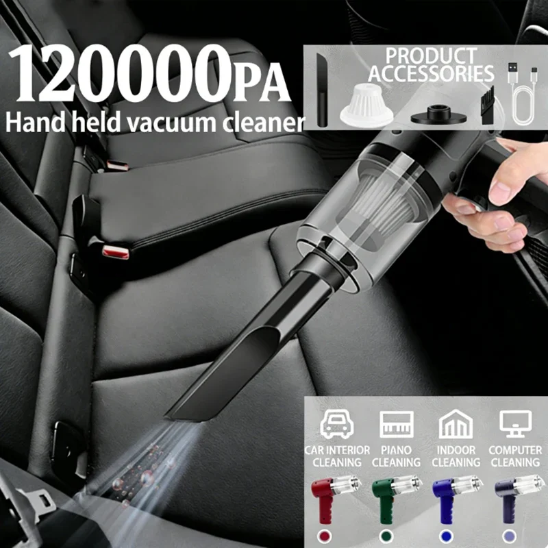 Compressed Air Dust Collector Handheld Vacuum Cordless High Power Mini Portable Car Vacuum Cleaner Hairdryer For Car