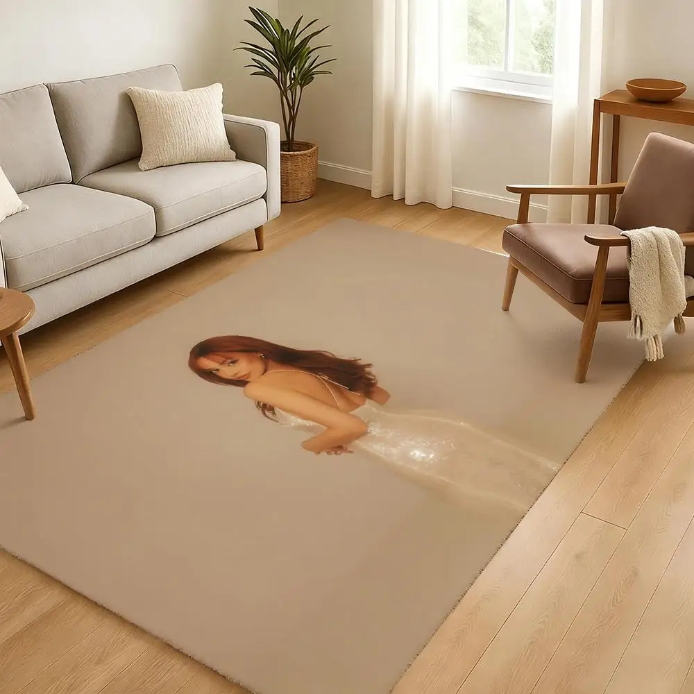Ayliva Cool Singer Pop Music Floor Mat Soft Thickened Absorbent Non-Slip Bedroom Living Room Door Mat Home Decor Flannel Rugs